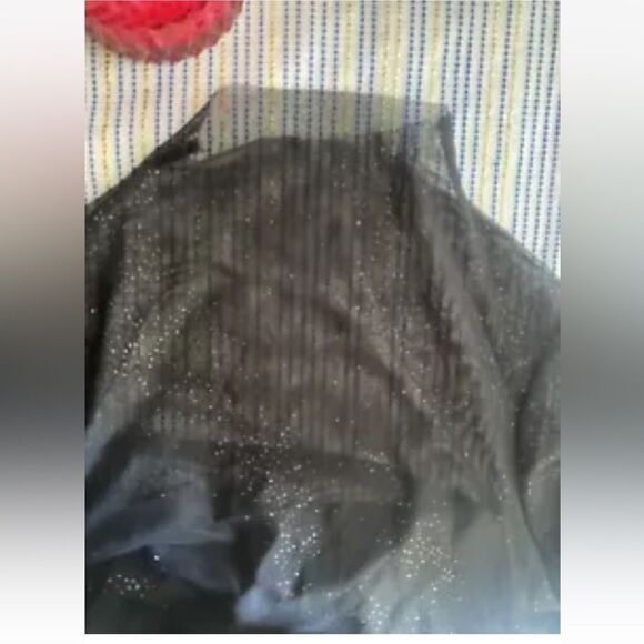 MNG By MANGO Dress Womens Size 6 Black Long Sleeve small Glitters Ruched Lined - Picture 5 of 14